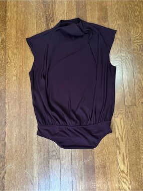 Express Plum Sleeveless Mock Neck Bodysuit